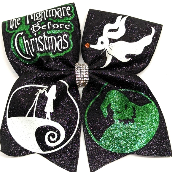 Accessories - 🎃 New Nightmare Before Christmas Glittery Hair Bow Tie Handmade